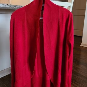 Red Open Drape Cardigan